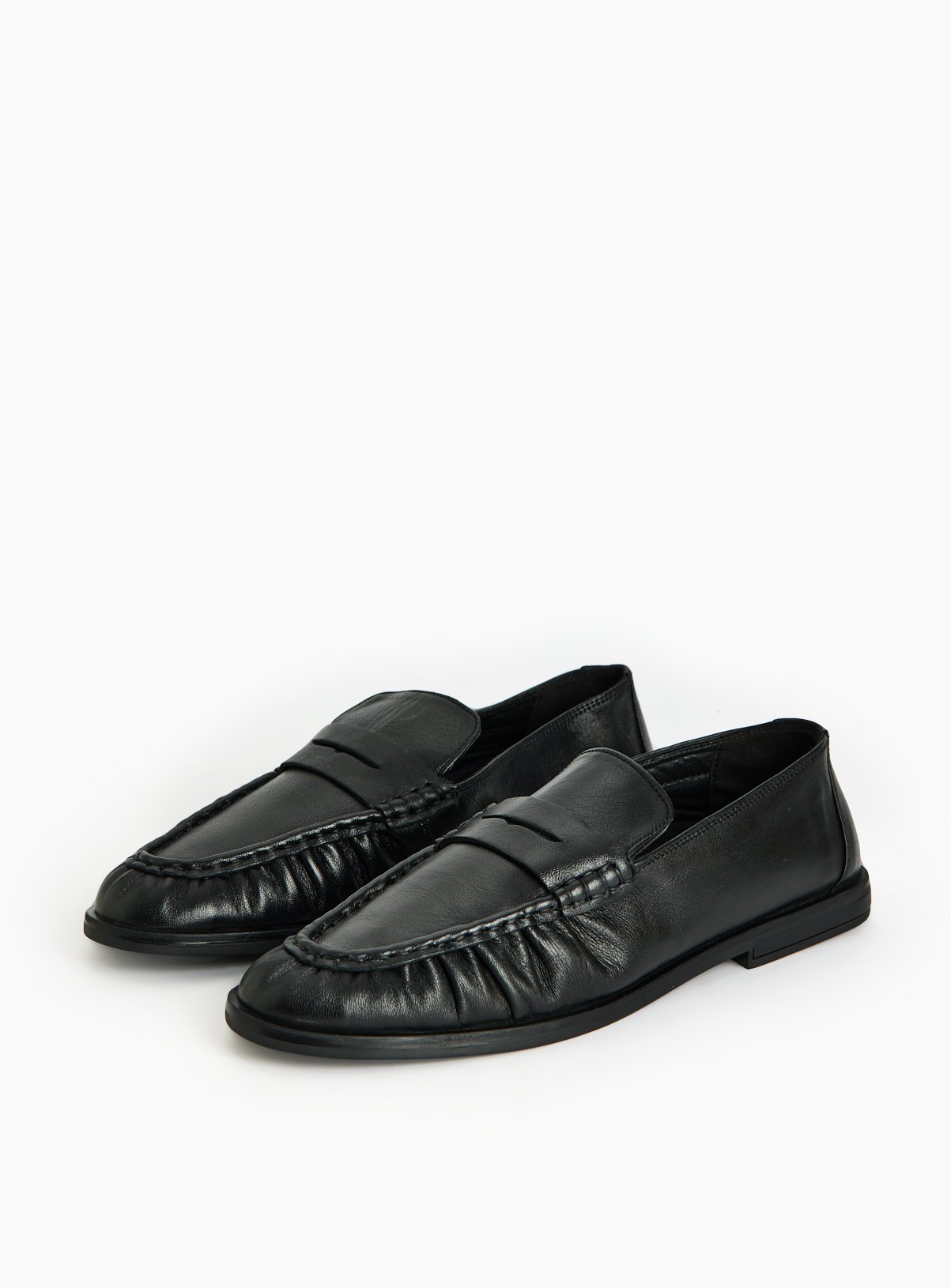 Black Leather Loafers 