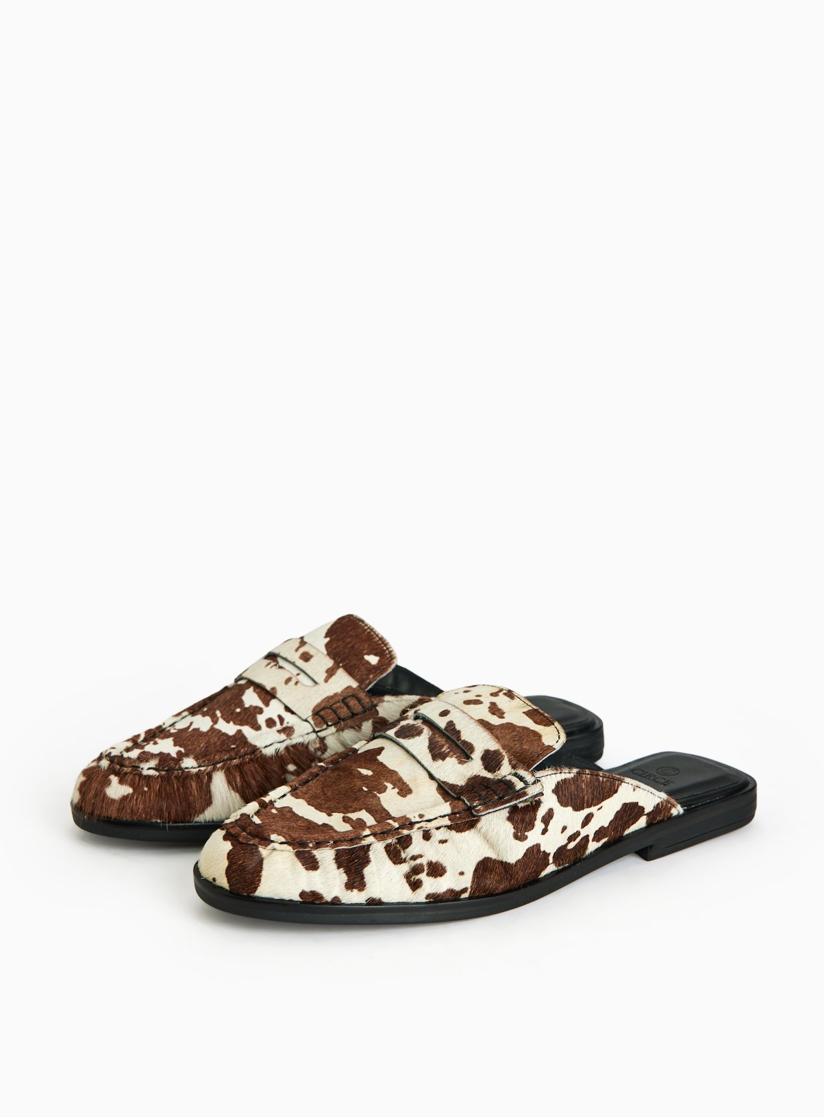 Cow Print Mule Loafer 