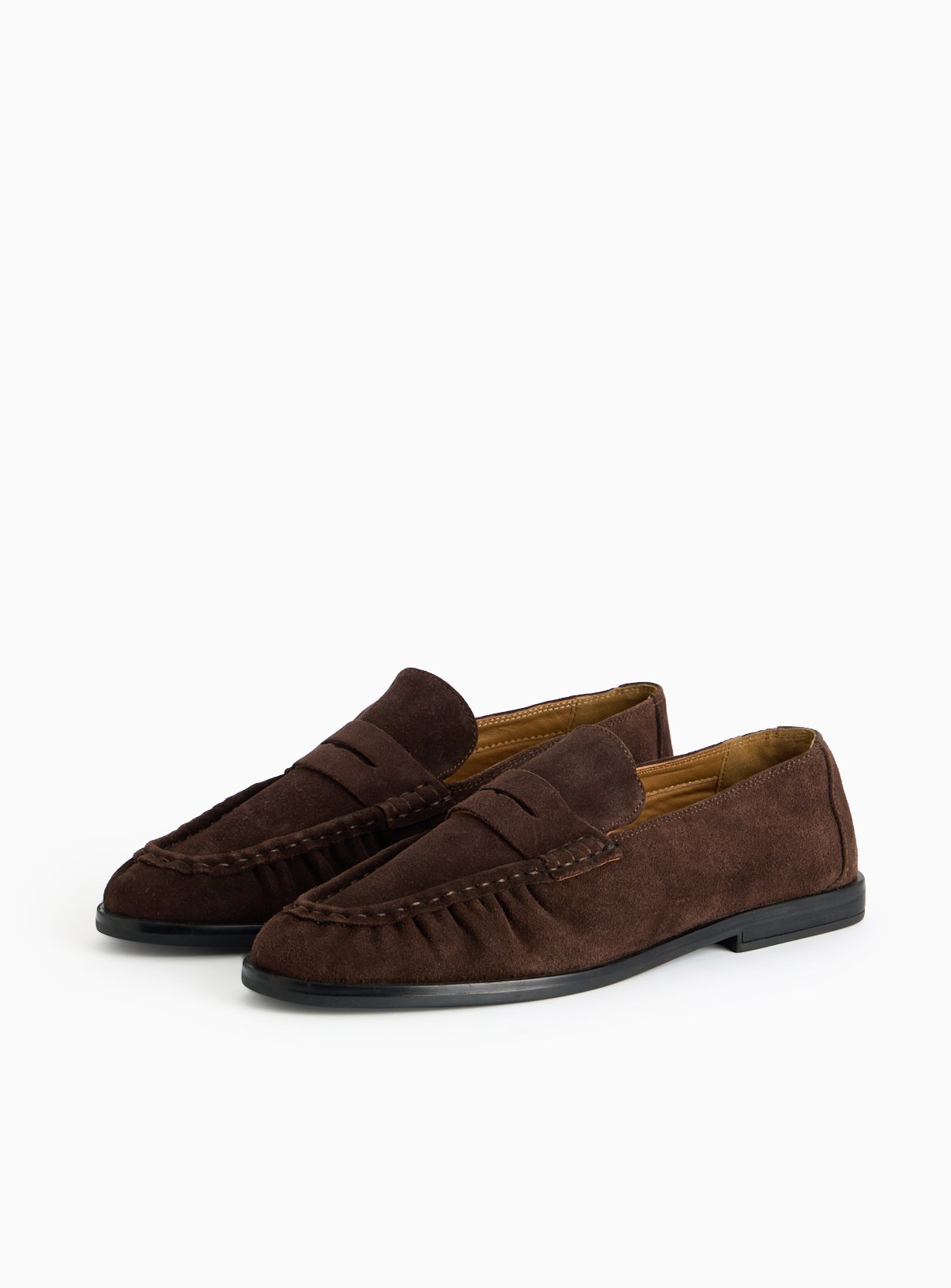 Dark Brown Suede Loafers  
