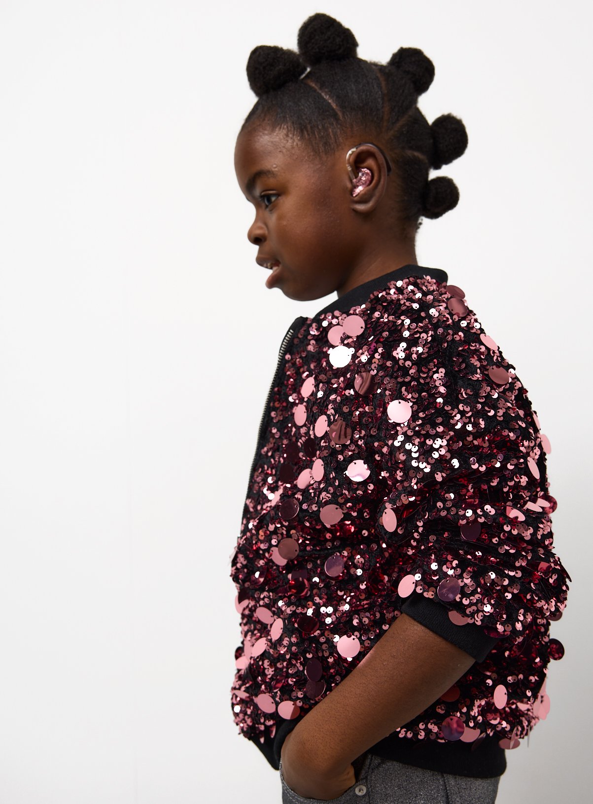 Sequin Embellished Bomber Jacket