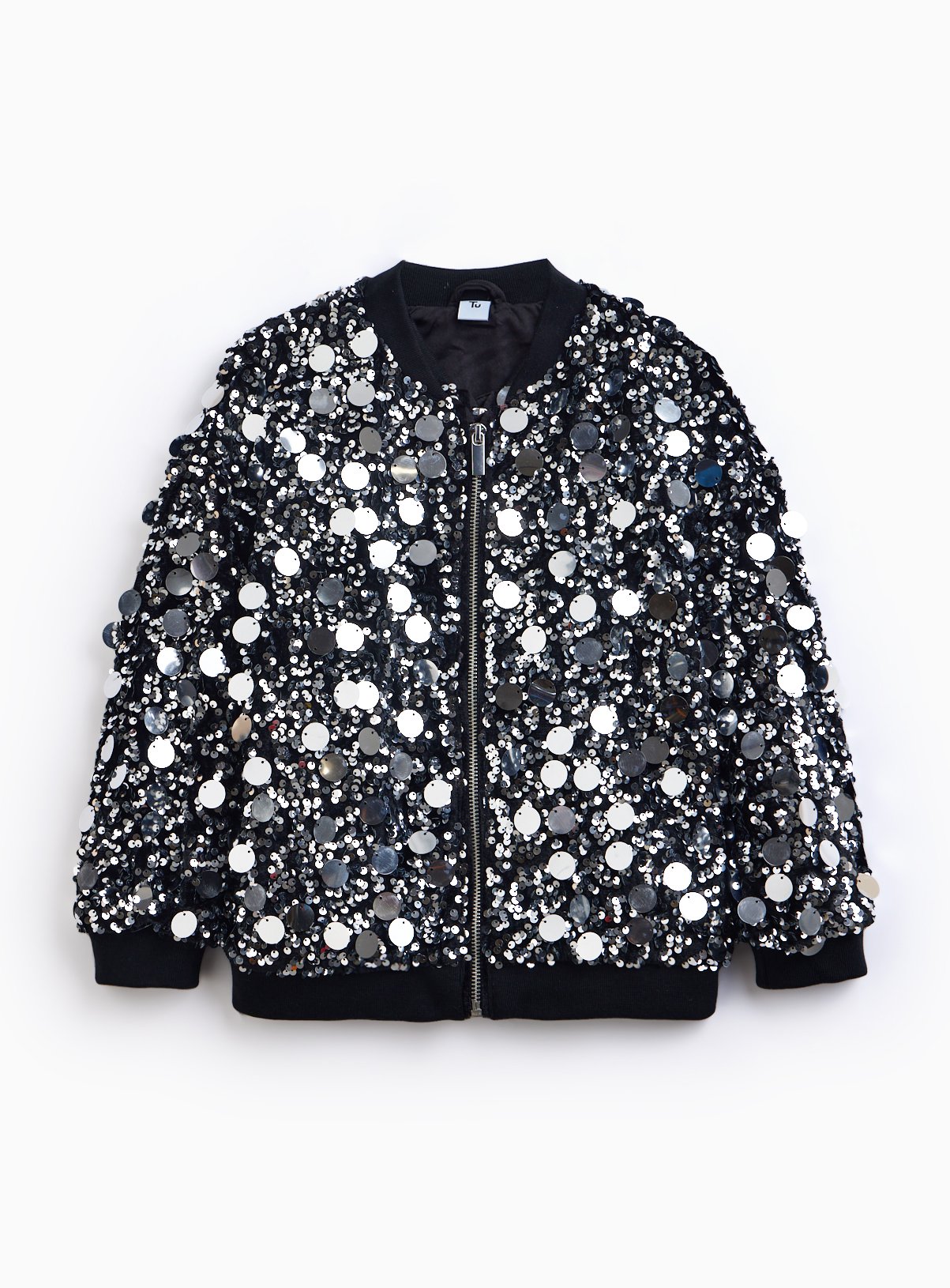 Sequin Embellished Bomber Jacket