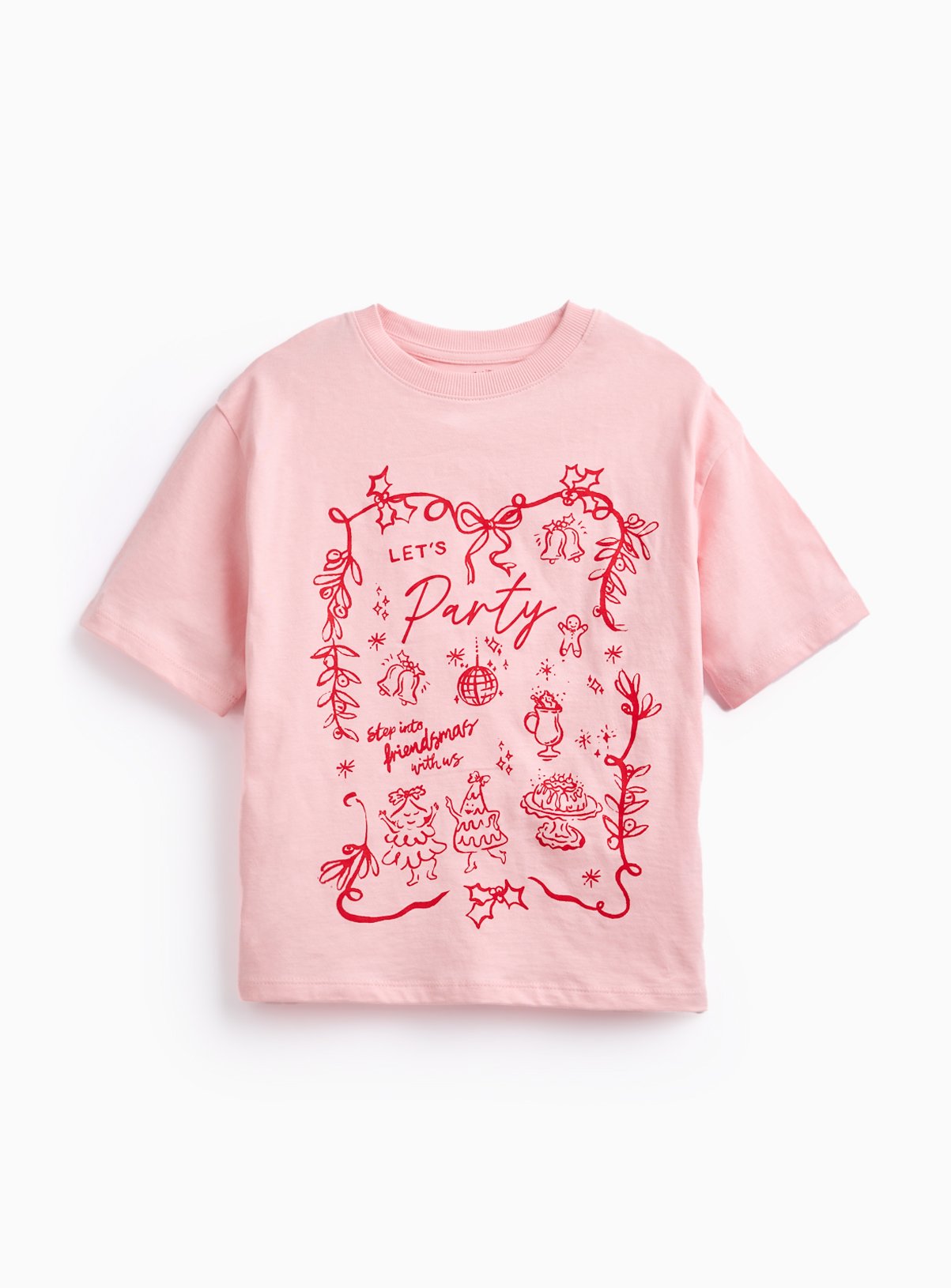 Pink Christmas Party Graphic T-Shirt 