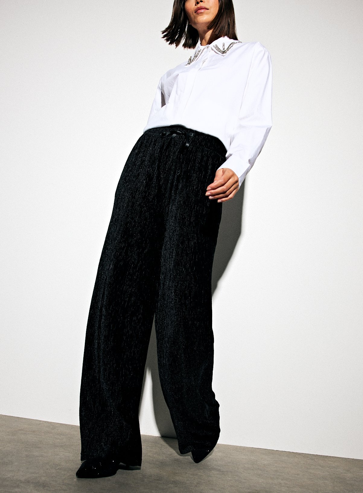 Black Velvet Textured Flares 8