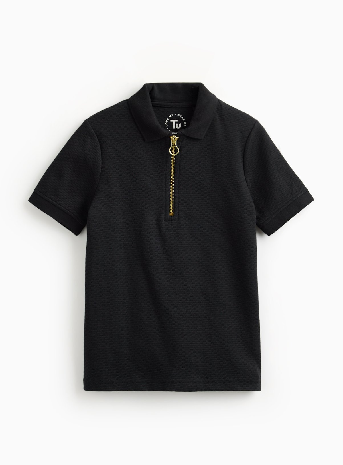 Zip Short Sleeve Polo Shirt 