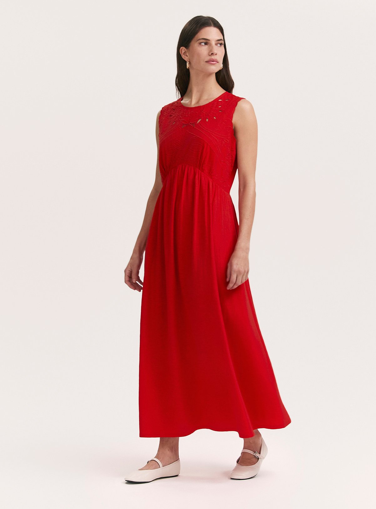 FINERY Libertie Dress Red