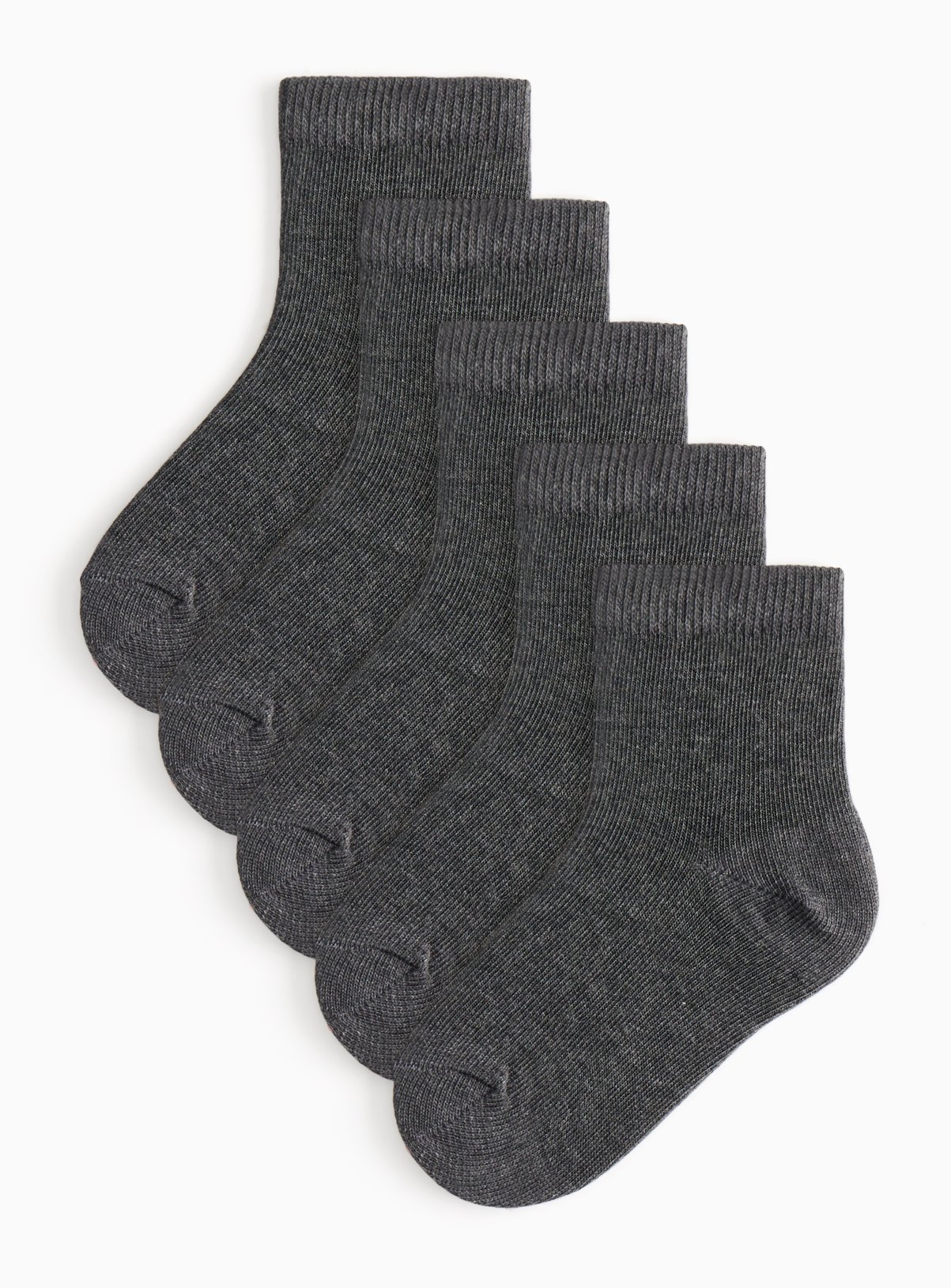 Grey Seamless Toe Ankle Socks 5 Pack 