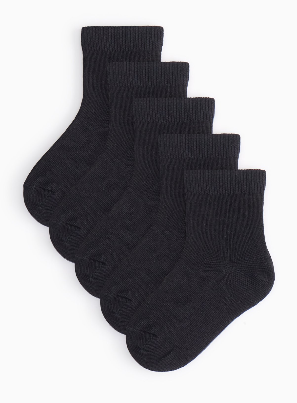 Black Seamless Toe Socks 5 Pack 
