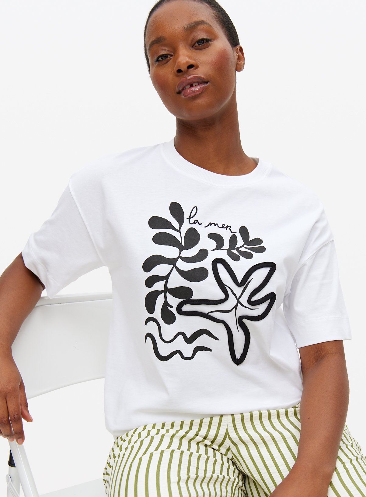 Abstract Sea Graphic Oversized T-Shirt 