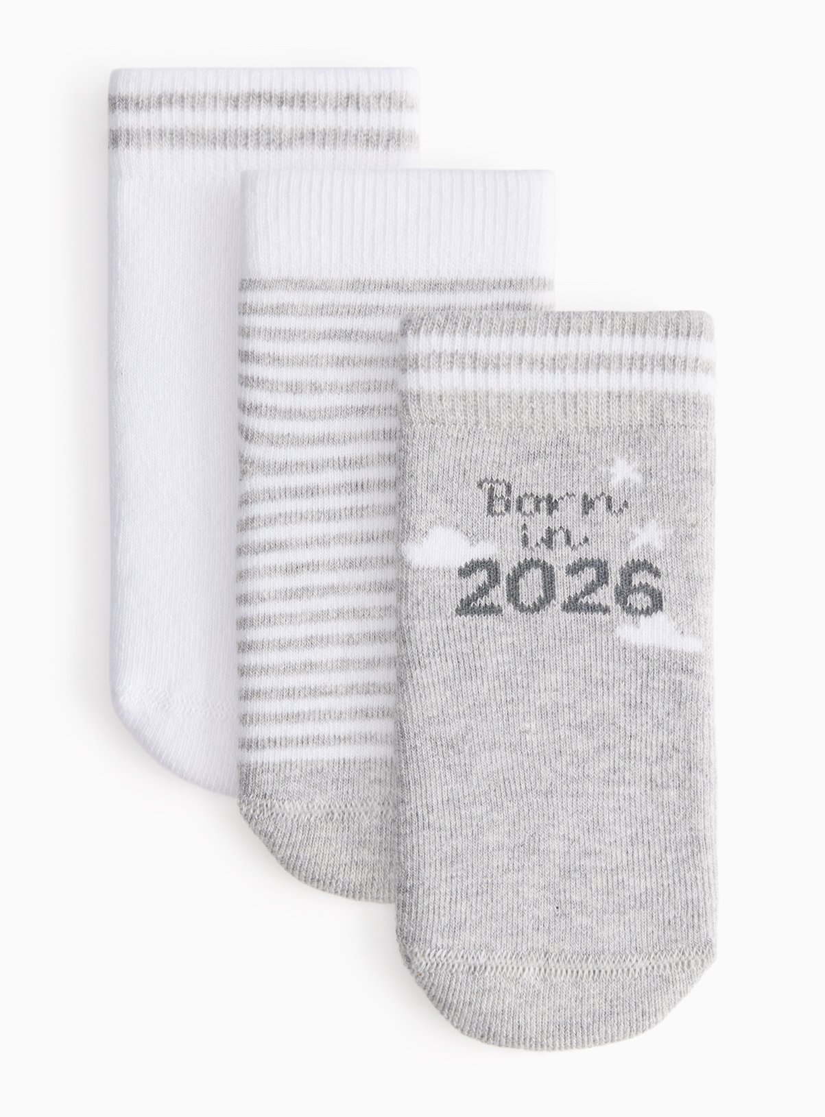 Unisex Born In 2026 Terry Socks 3 Pack 