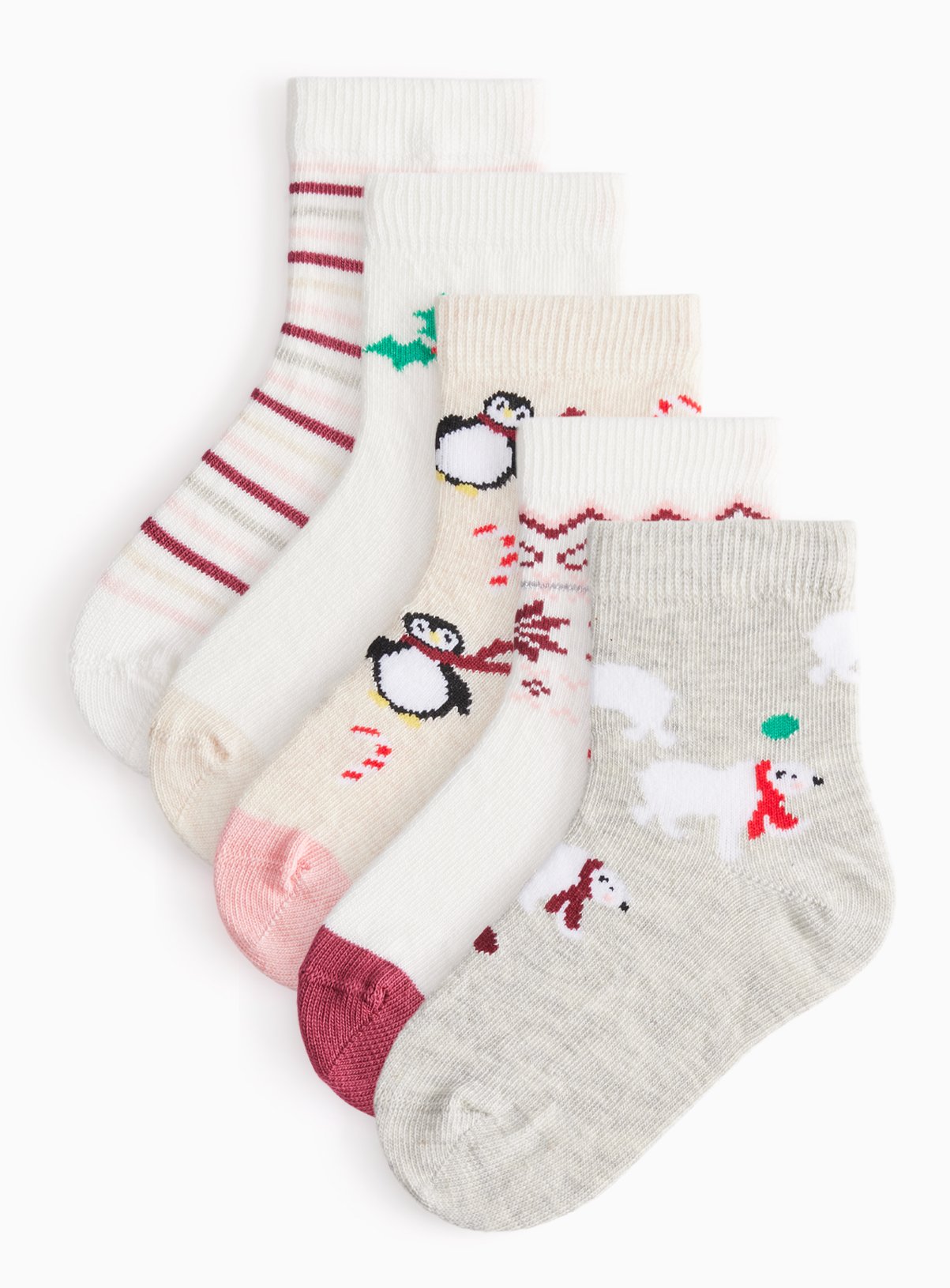 Christmas Characters Ankle Socks 5 Pack 