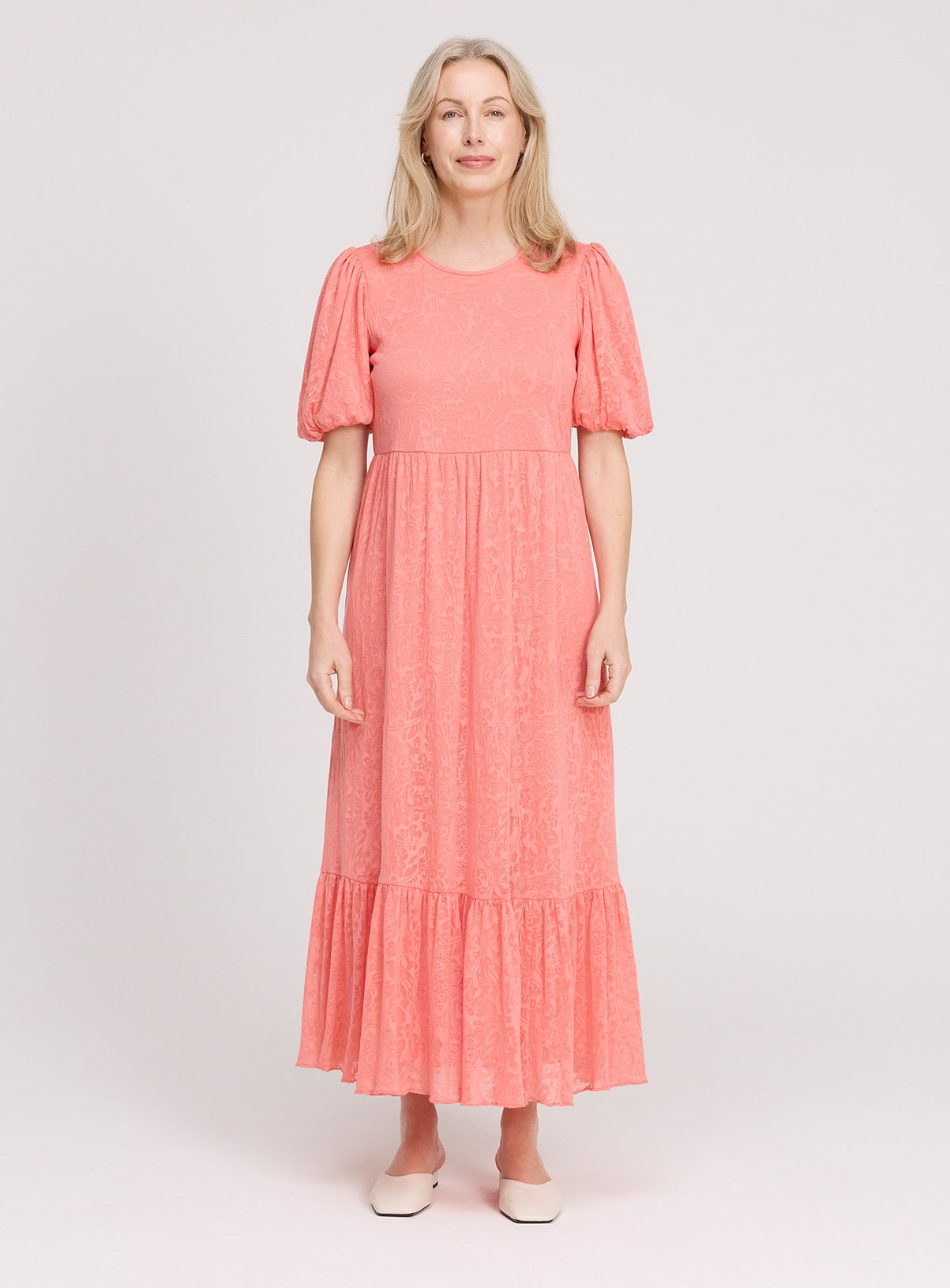 FINERY Yasmine Dress Coral 