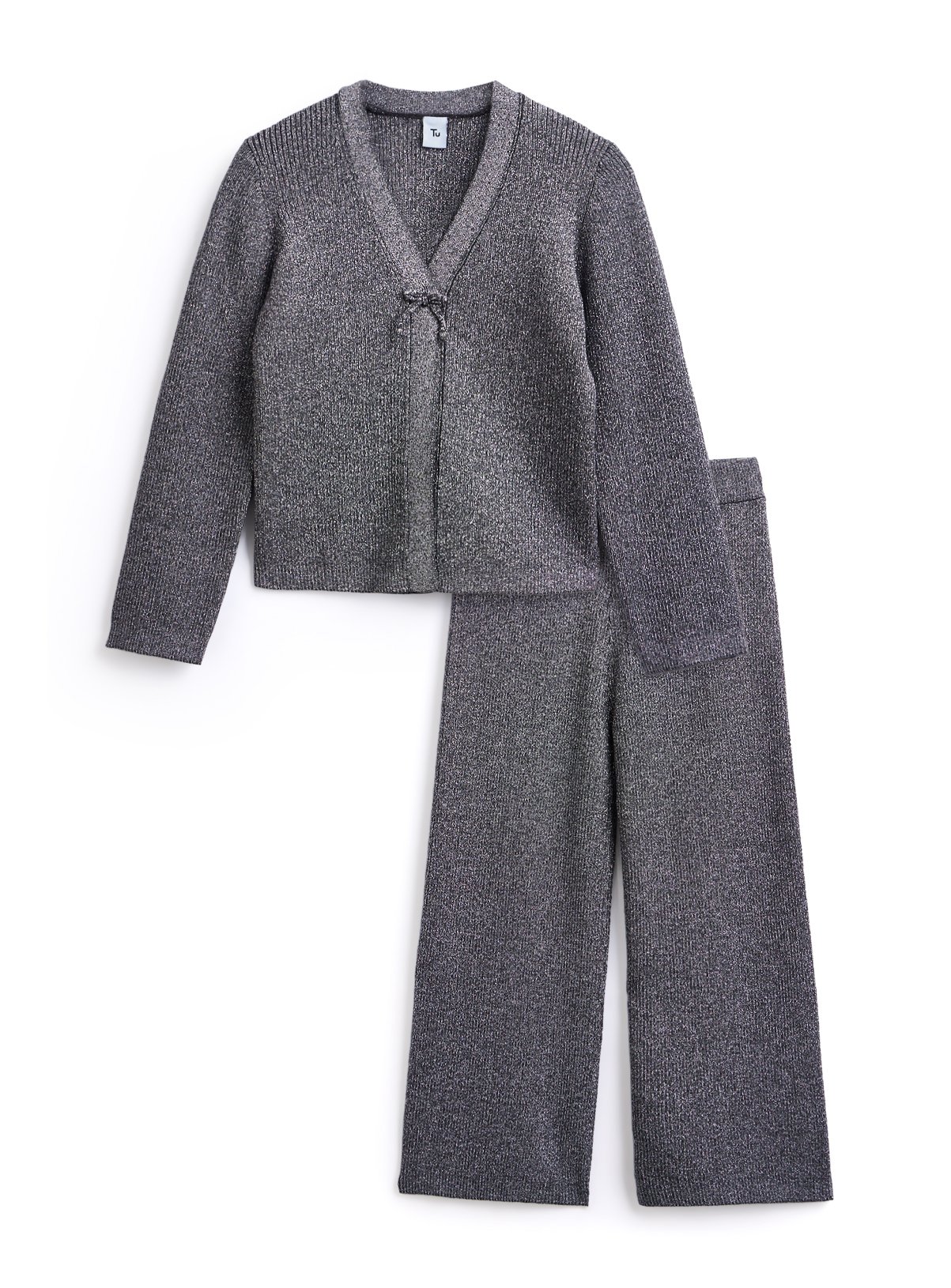 Grey Sparkle Knitted Two Piece Set 14 years