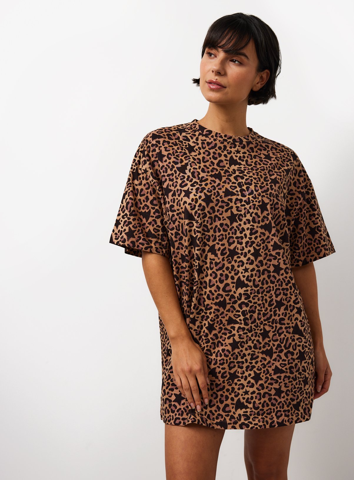 Leopard Print Oversized Sleep Tee XXL
