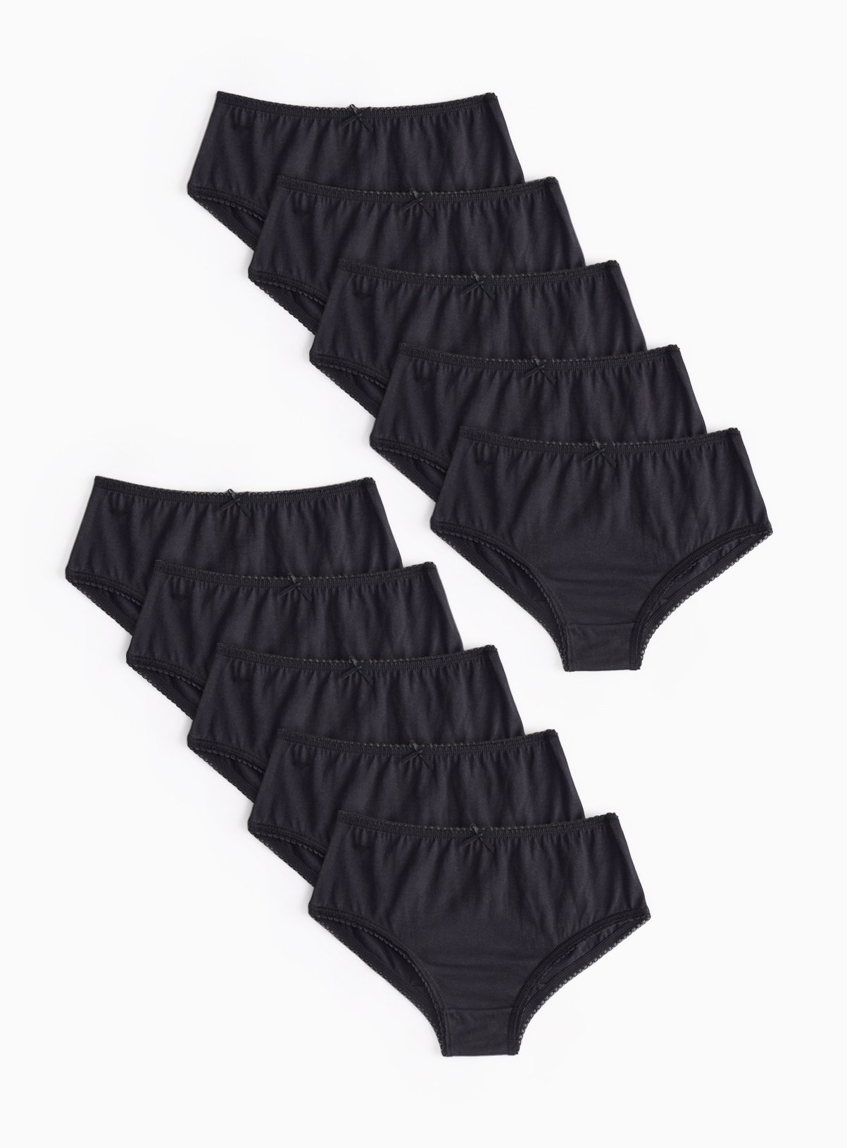 Black Full Briefs 10 Pack 3-4 years
