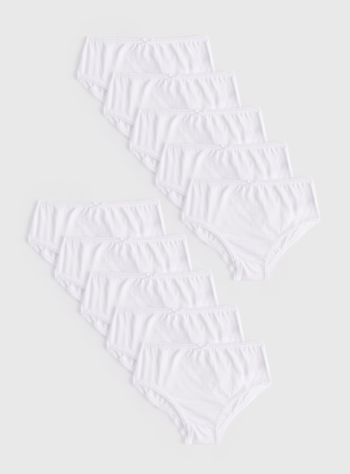 White Full Briefs 10 Pack 2-3 years