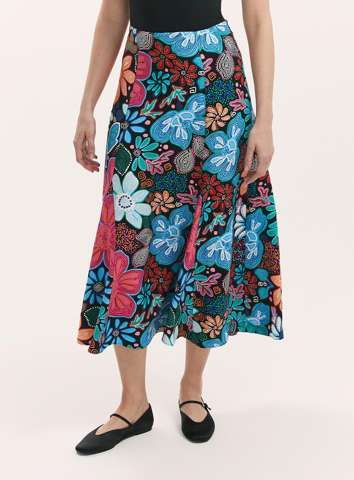FINERY Jessie Skirt Blue Floral 