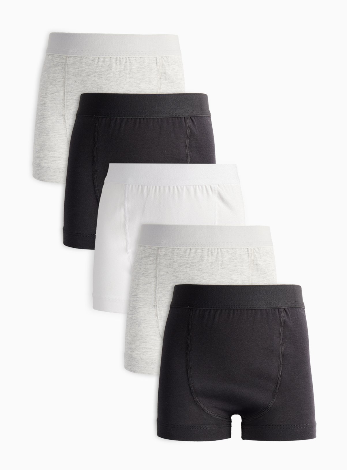 Black, Grey & White Trunks 5 Pack 