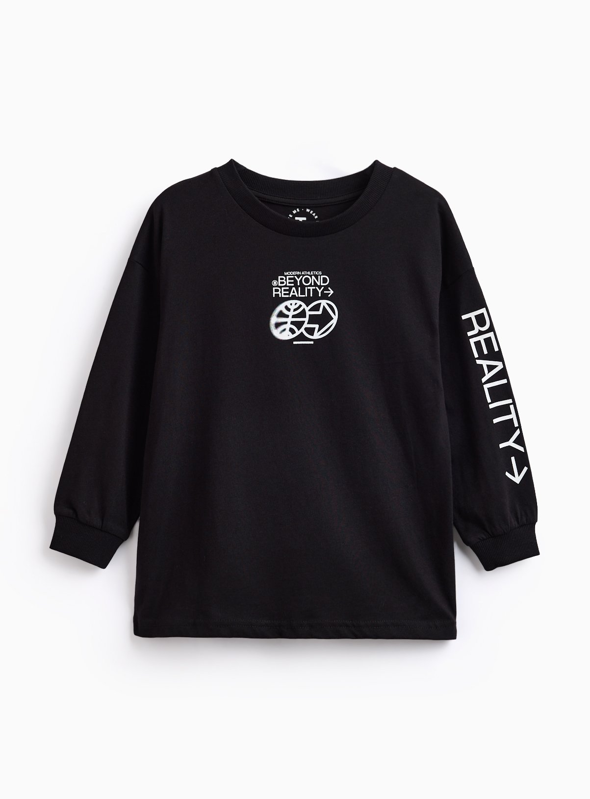 Black Beyond Reality Graphic Long Sleeve T-Shirt 
