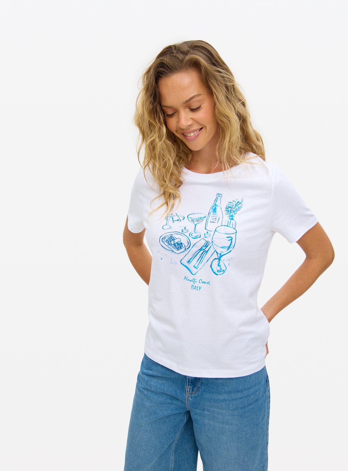 Amalfi Dining Graphic Oversized T-Shirt 