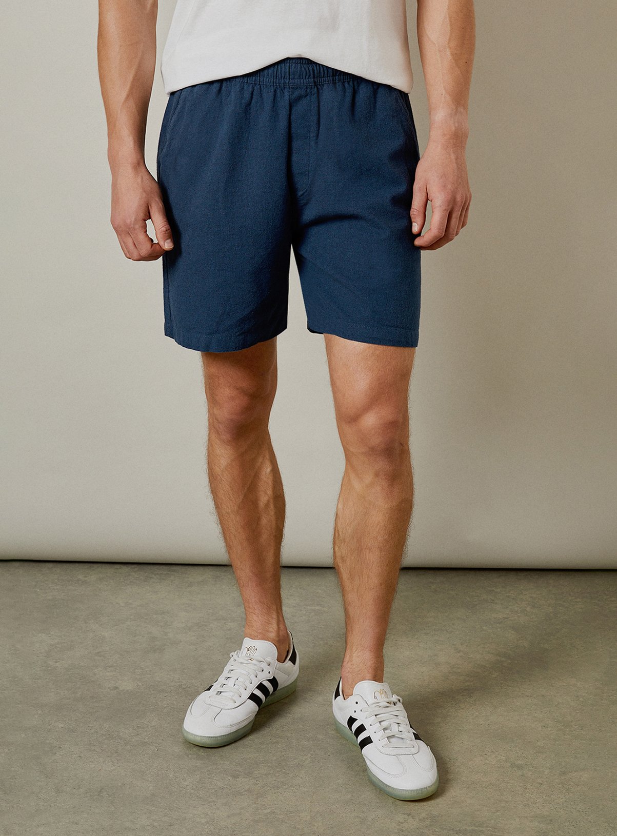 BURTON Navy Marl Textured Casual Shorts 