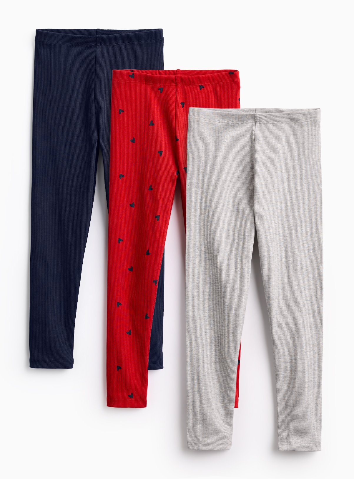 Heart Printed Jersey Leggings 3 Pack 7 years