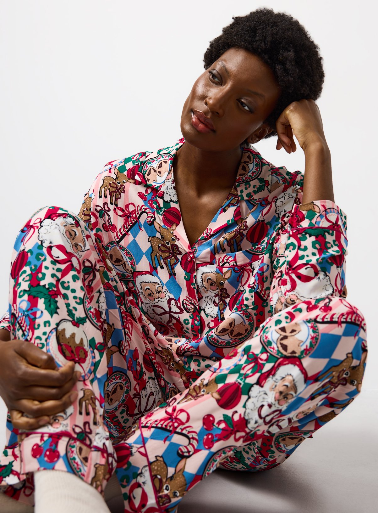 Mini Me Crazy Christmas Printed Traditional Pyjama Set XXL