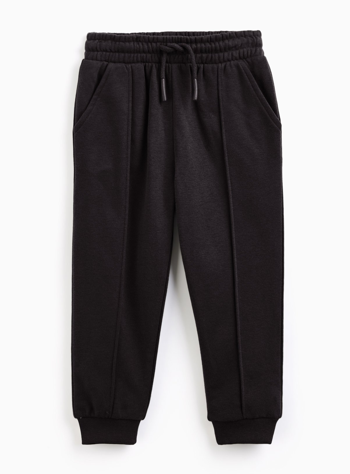 Black Seam Detail Cuffed Joggers 