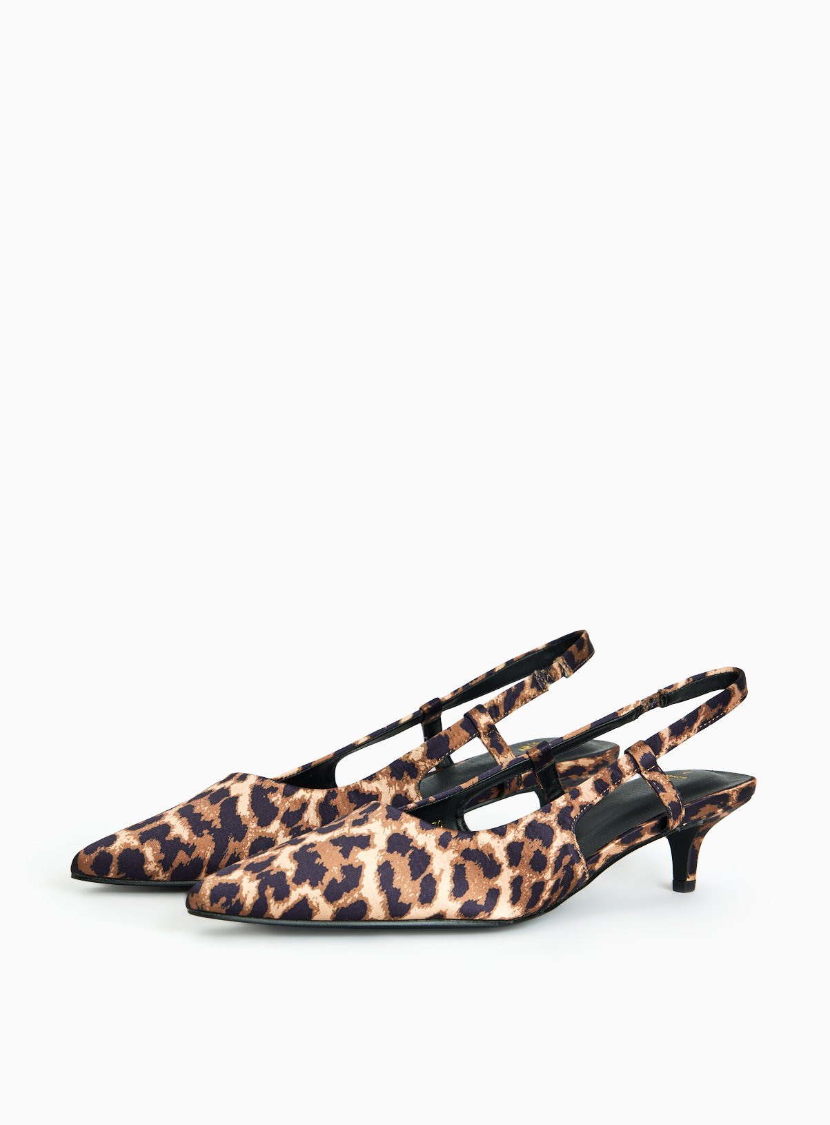 Leopard Printed Slingback Kitten Heels  