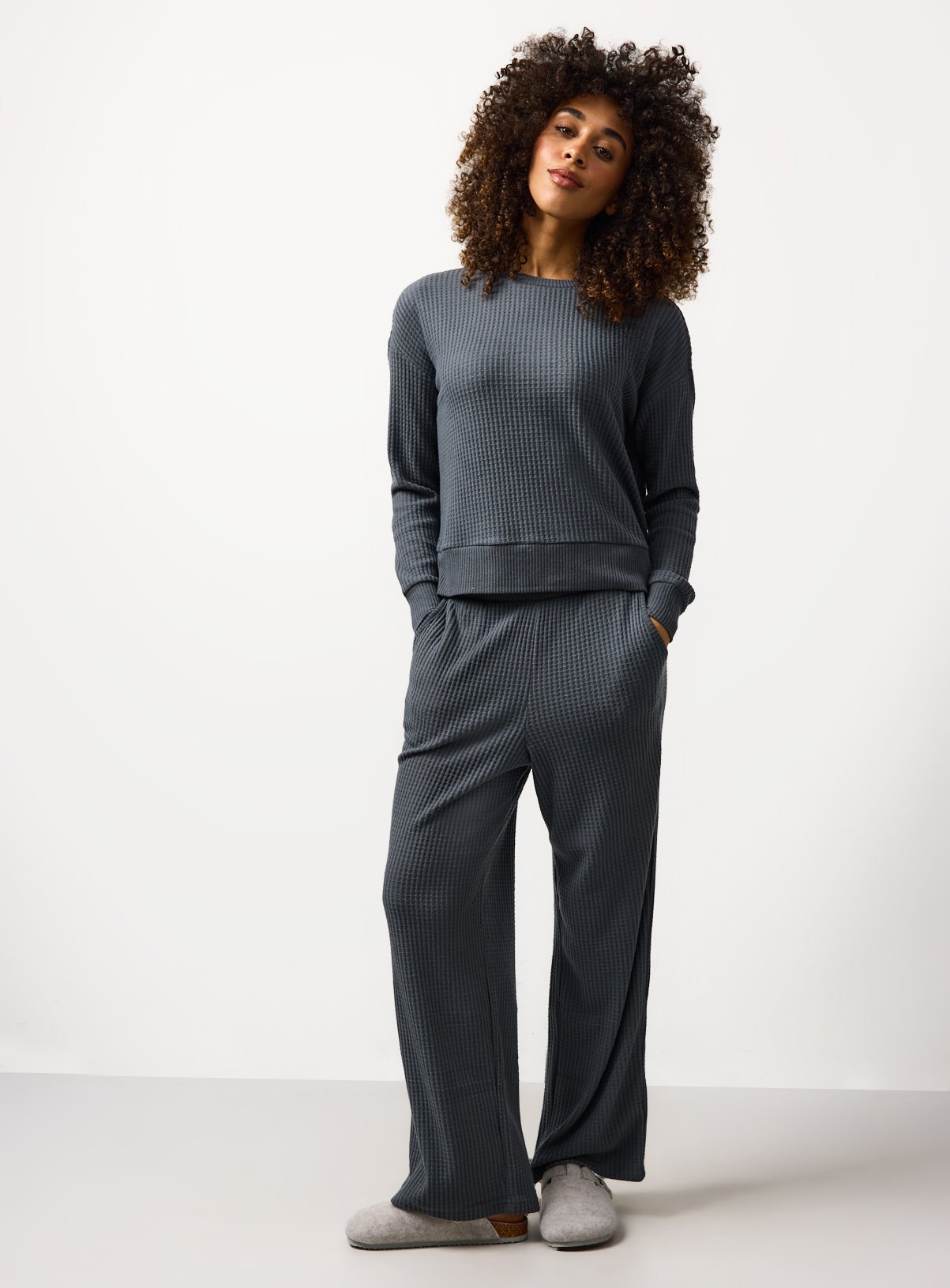 Charcoal Waffle Co-ord Pyjama Bottoms 