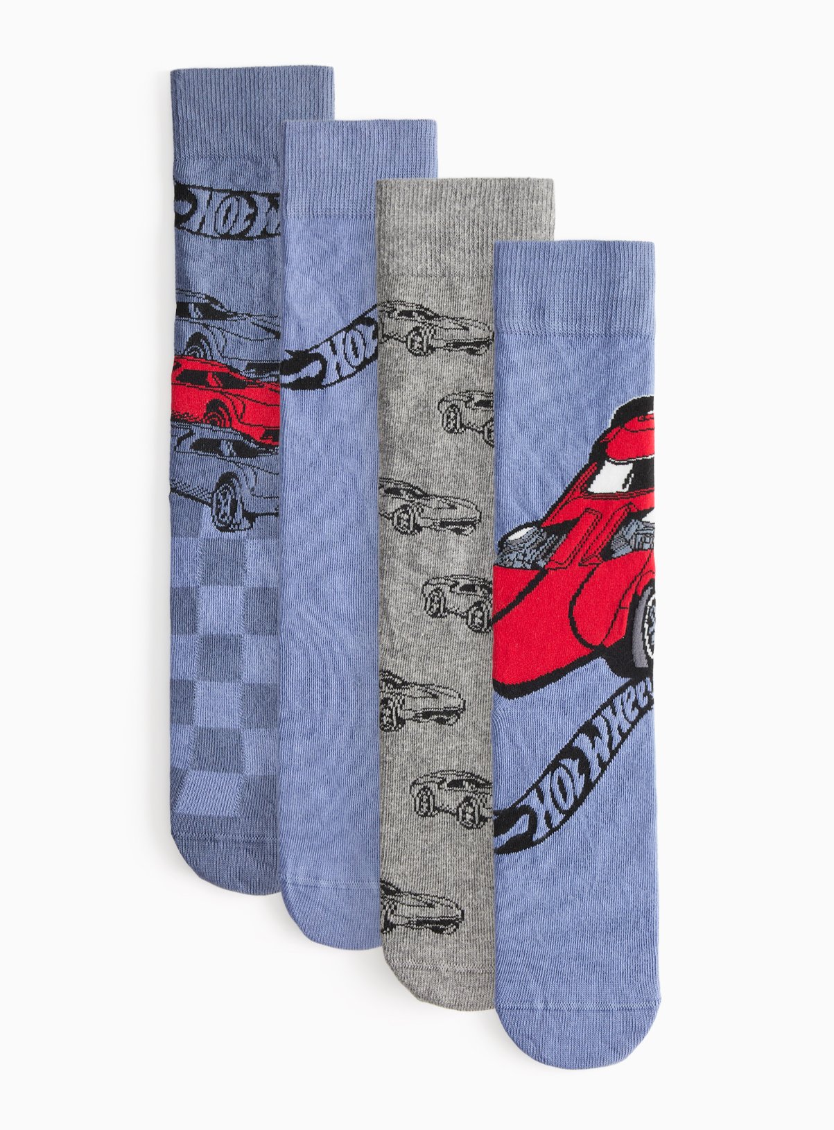 Hot Wheels Printed Ankle Socks 4 Pack 