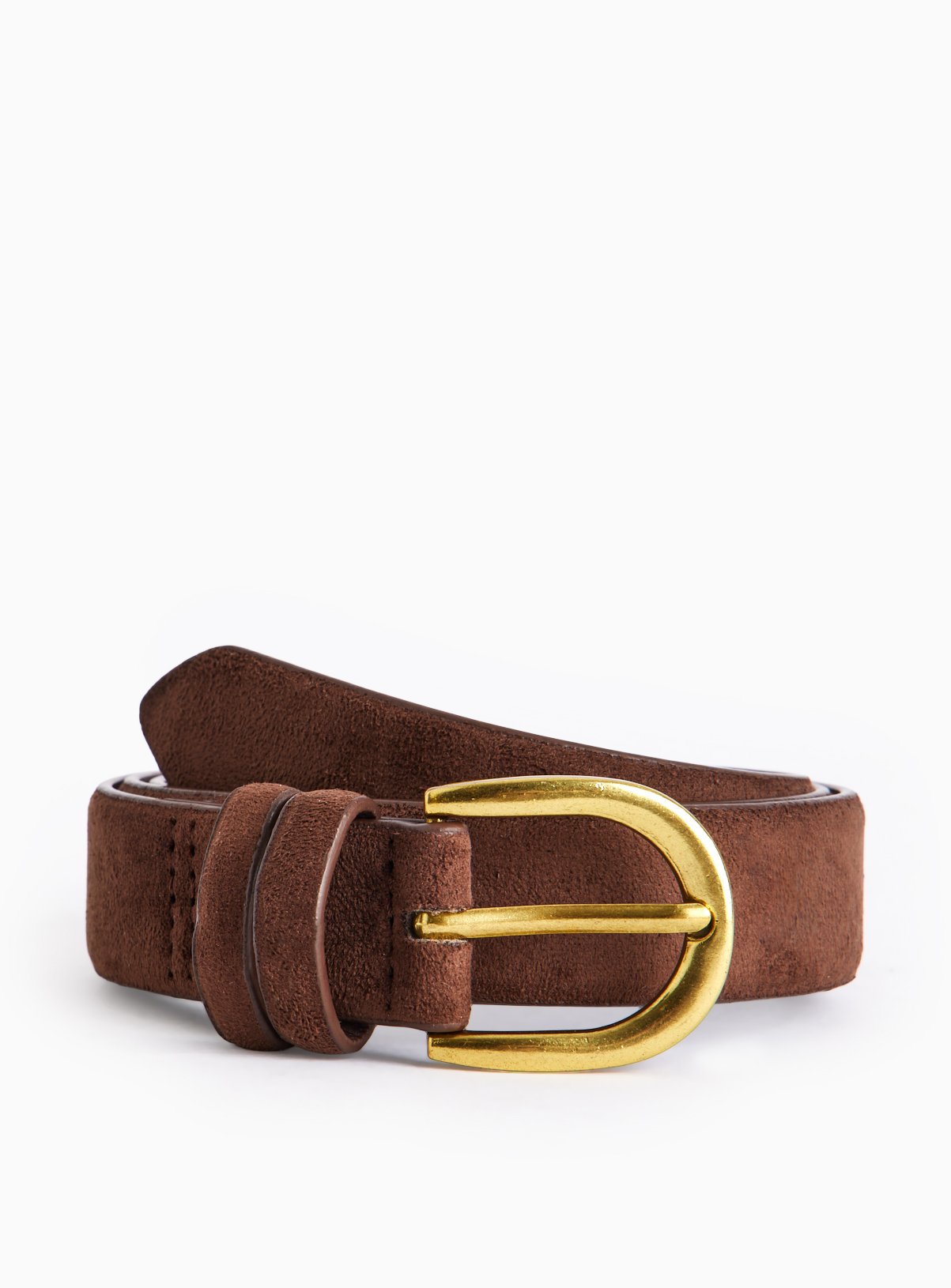 Chocolate Brown Faux Suede Jeans Belt 