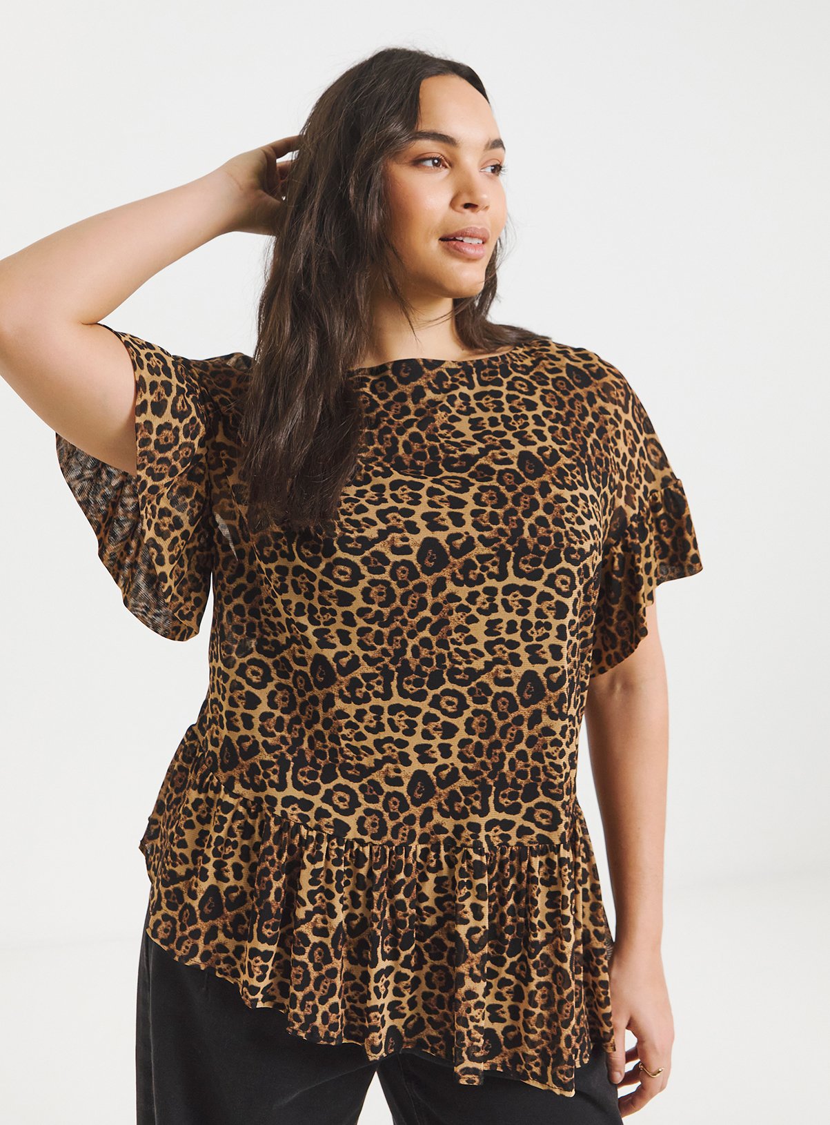 SIMPLY BE Asymetric Leopard T Shirt 22