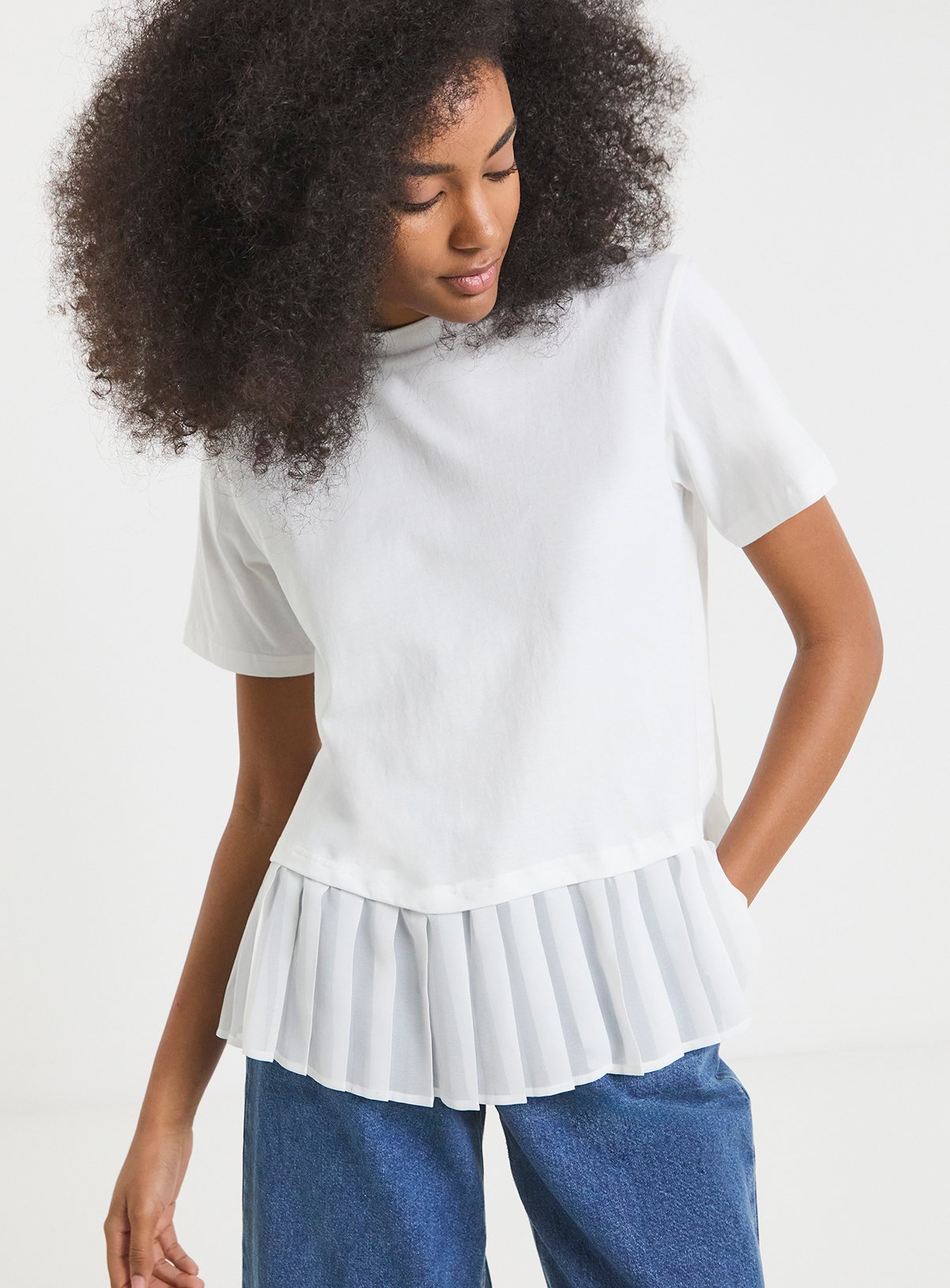 SIMPLY BE T Shirt With Pleated Back 