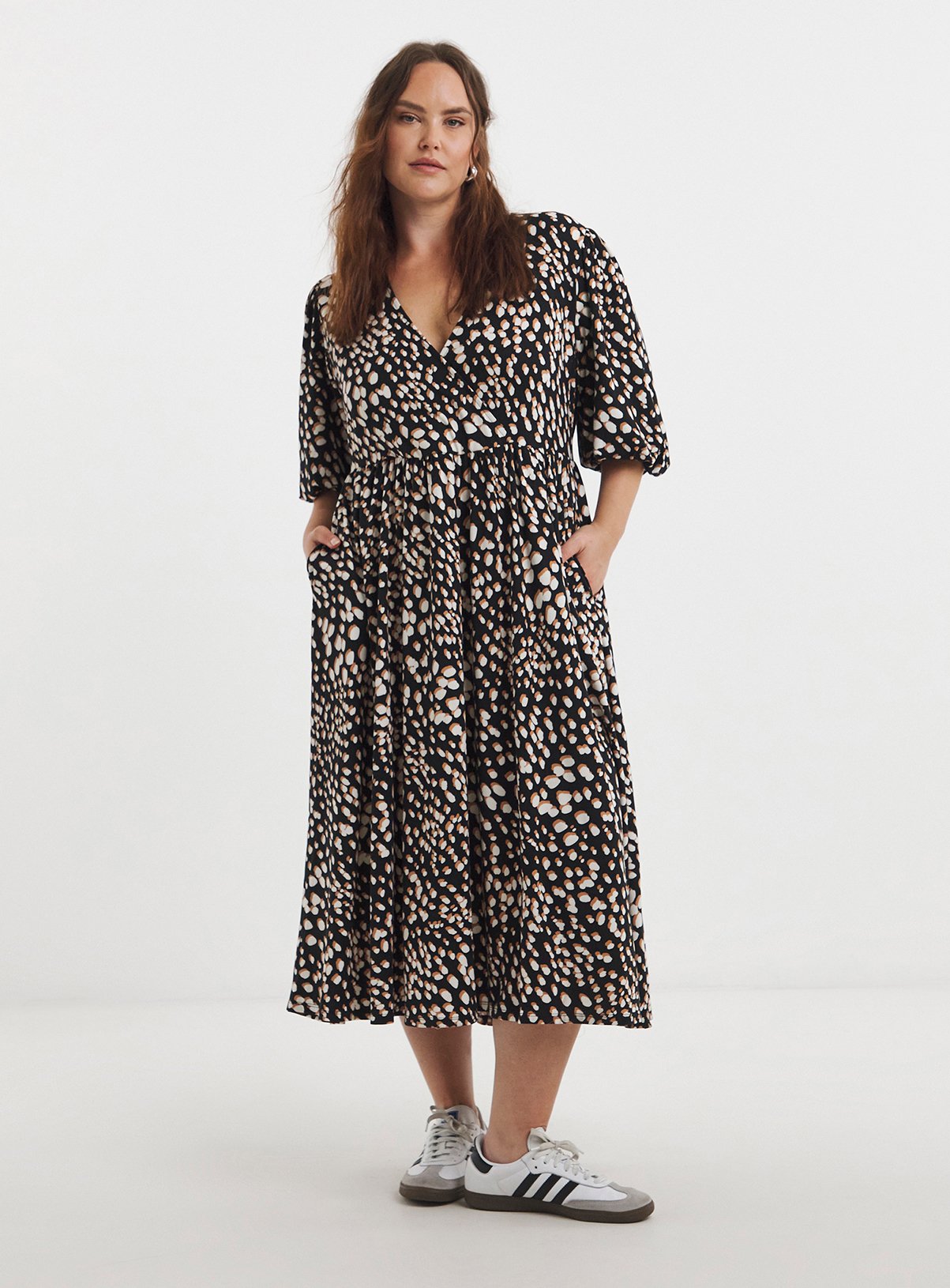 SIMPLY BE Supersoft Wrap Midi Dress 