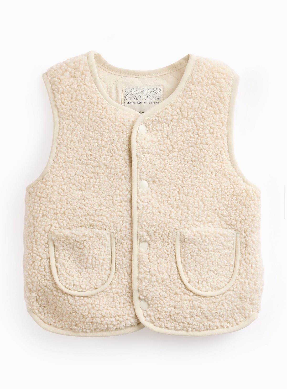 Cream Borg Gilet 