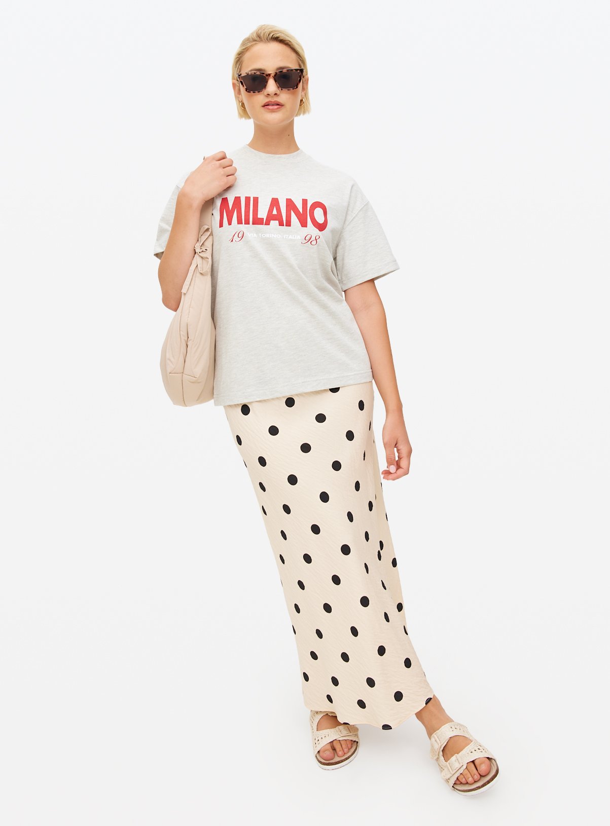 Grey Milano Graphic Oversized T-Shirt 