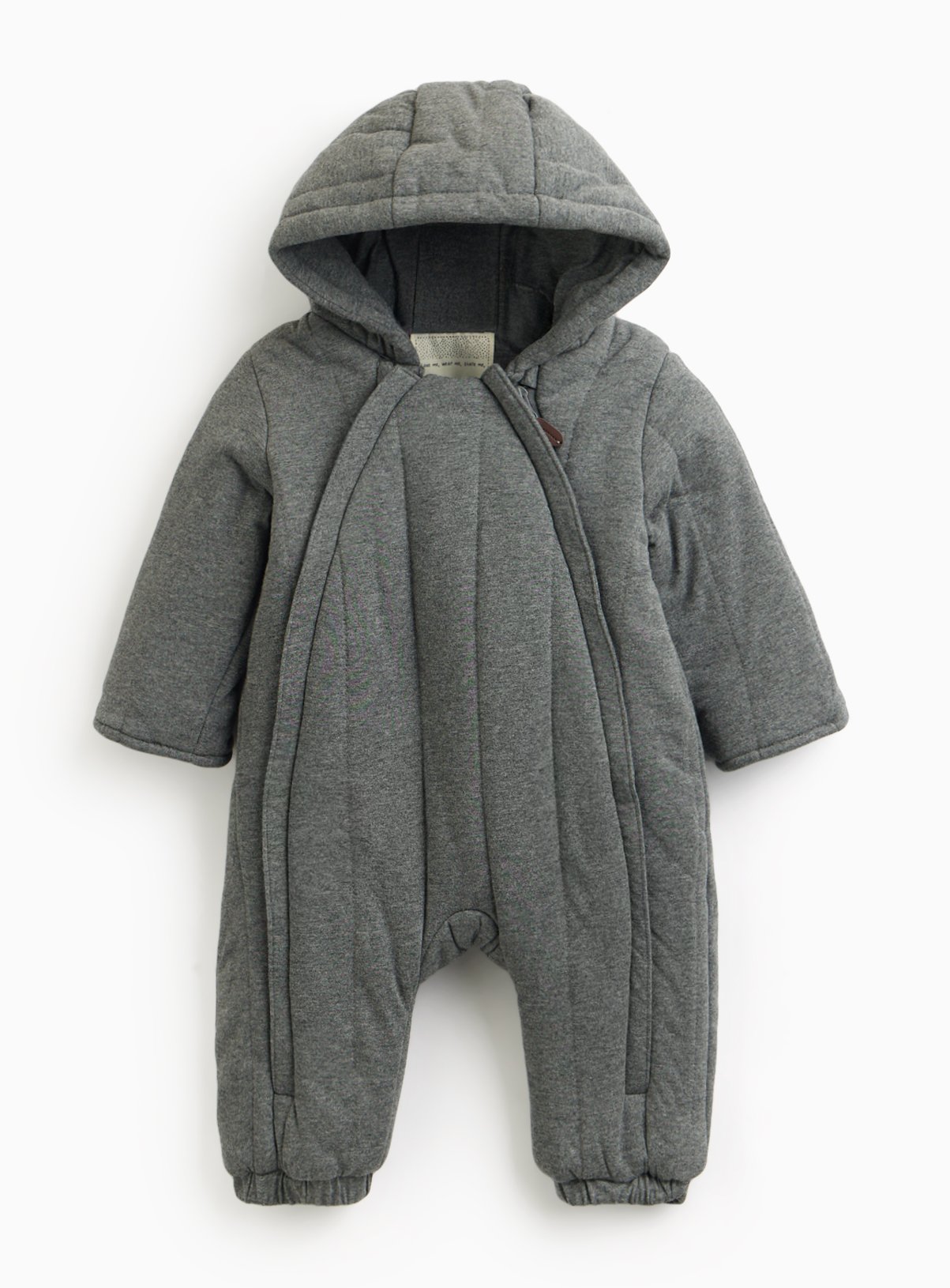 Grey Jersey Lined Pramsuit Up to 3 mths