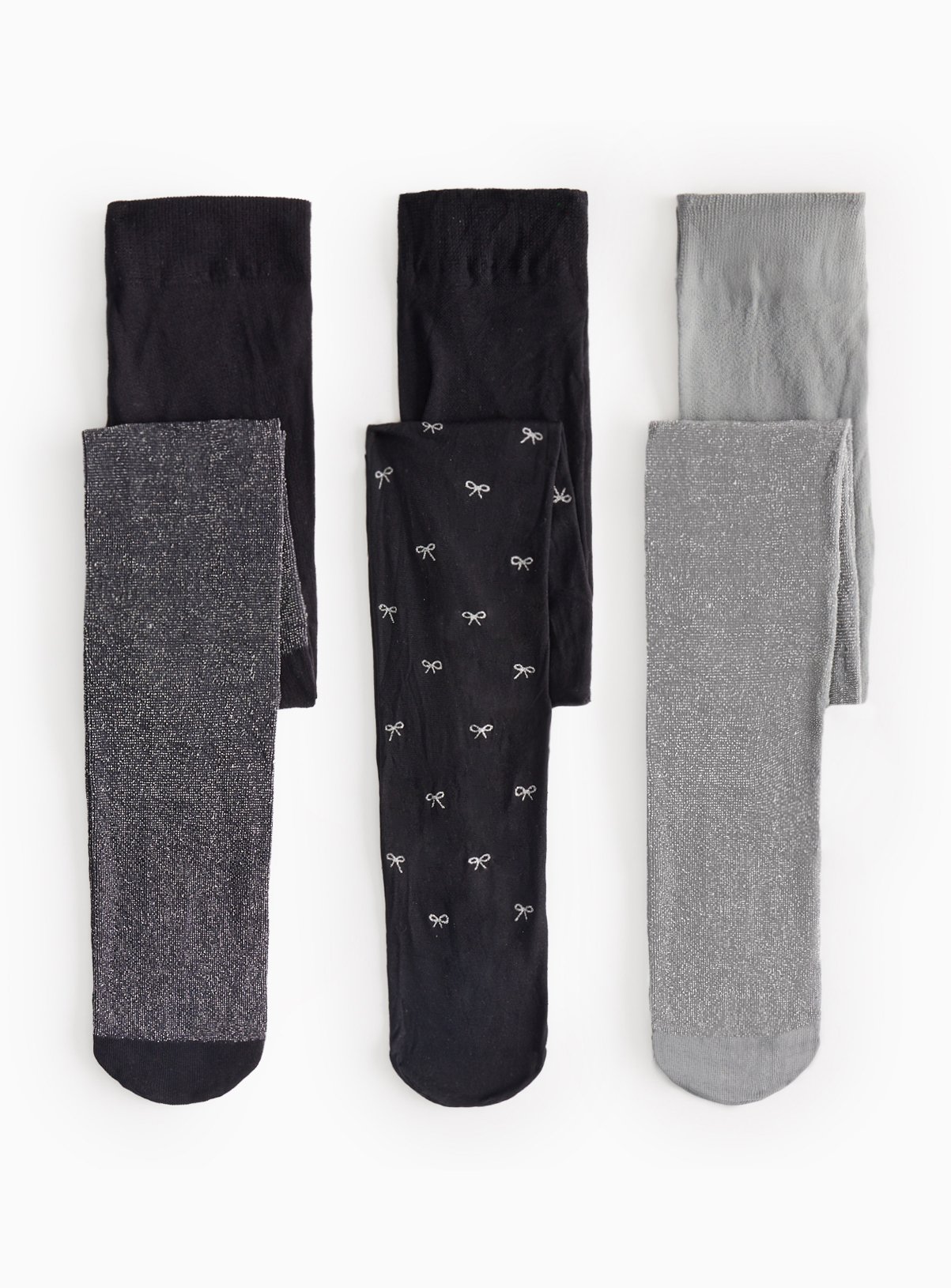 Monochrome Glitter Opaque Tights 3 Pack