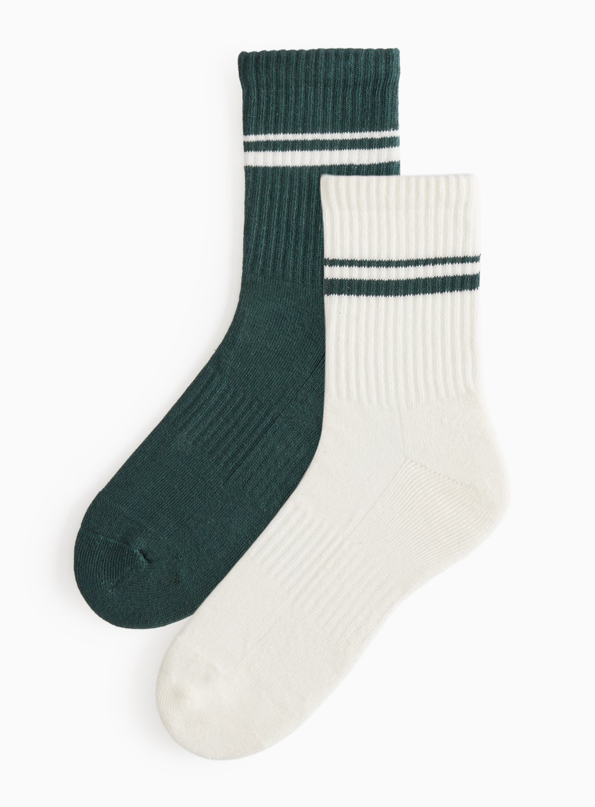 Green Sporty Ribbed Ankle Socks 2 Pack 4-8