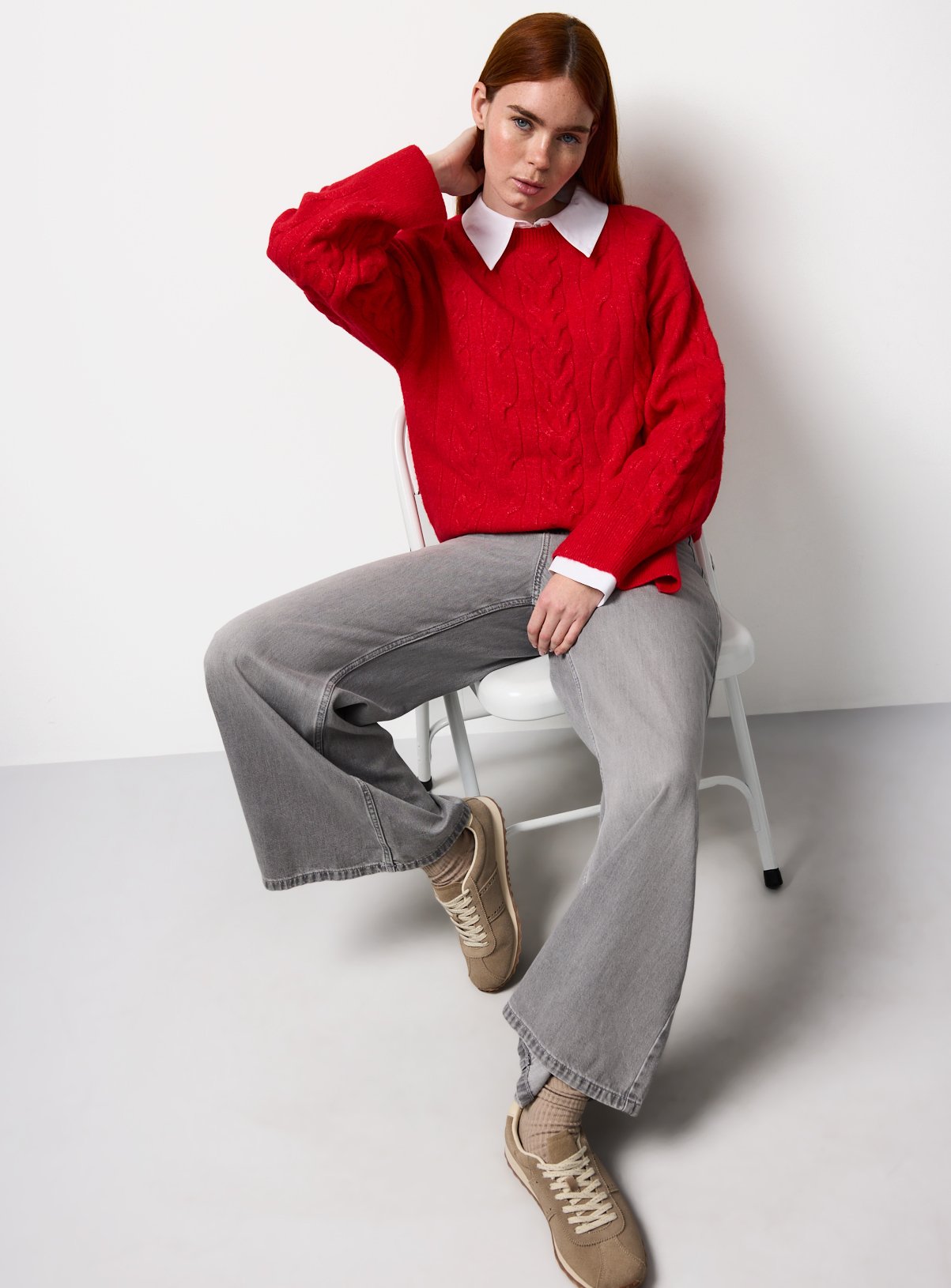 Cable Knit Boxy Jumper  