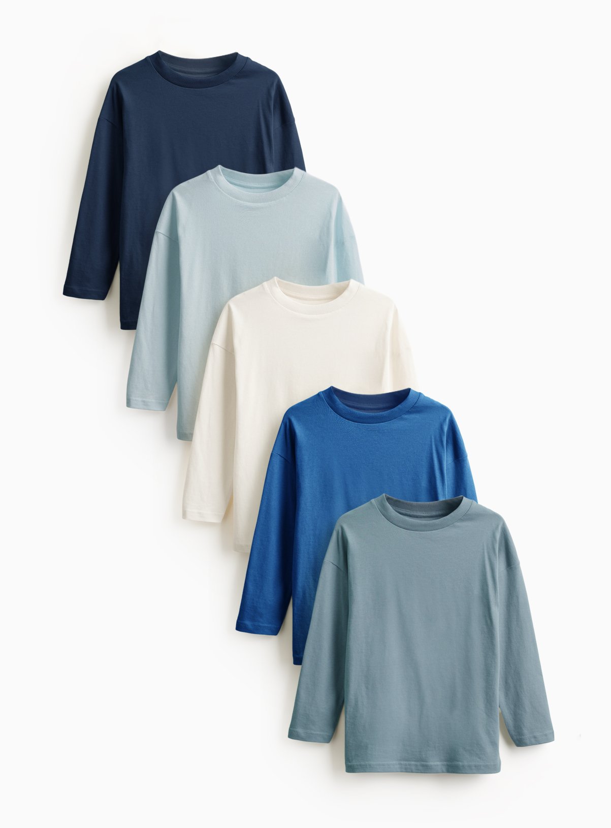 Blue Long Sleeve T-Shirts 5 Pack 4 years