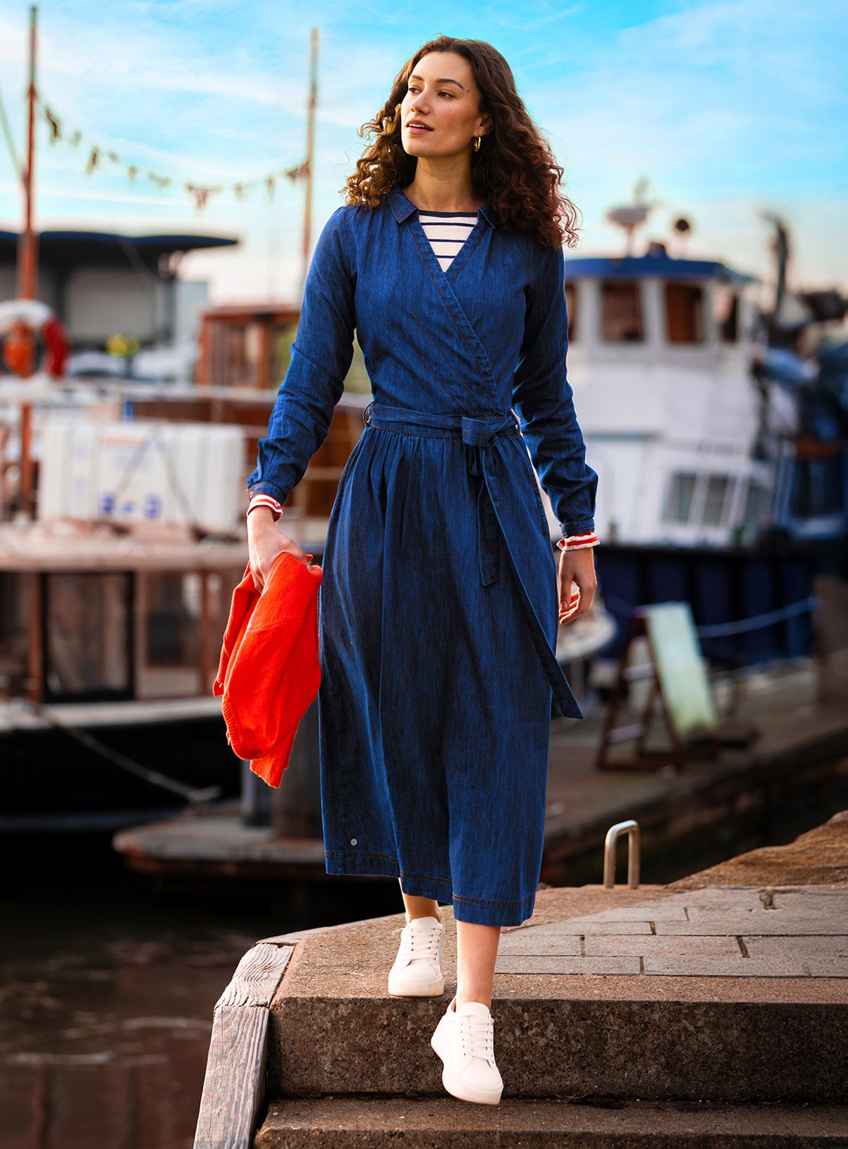BRAKEBURN Fern Denim Midaxi Dress 18