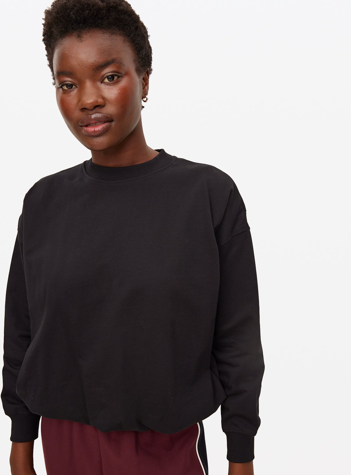 Black Bubble Hem Sweatshirt 