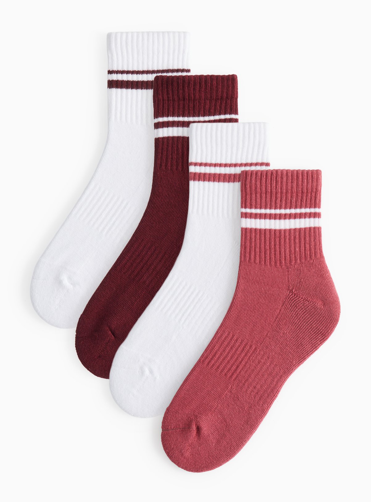 Cropped Ribbed Sport Ankle Socks 4 Pack 4-8