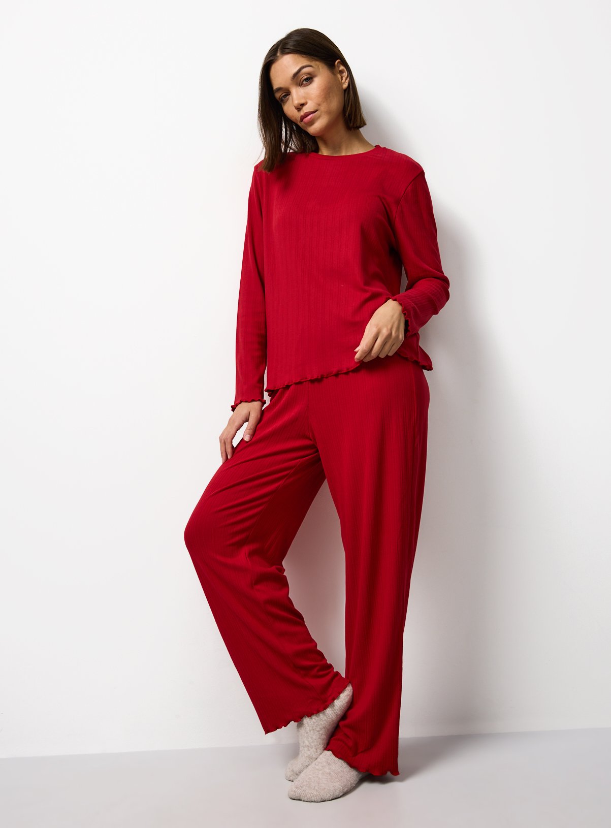 Red Pointelle Pyjamas 