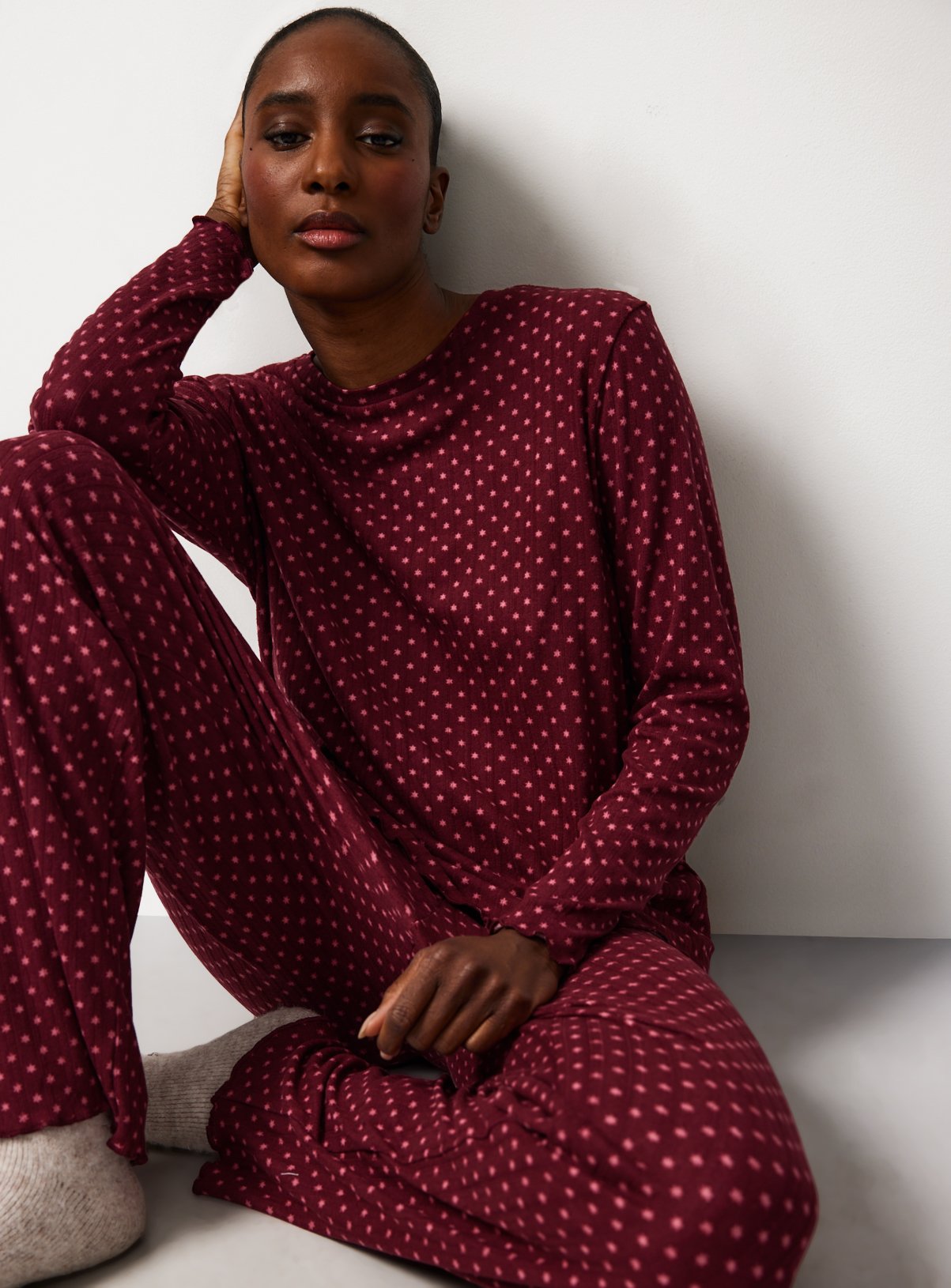 Star Print Pointelle Pyjamas 
