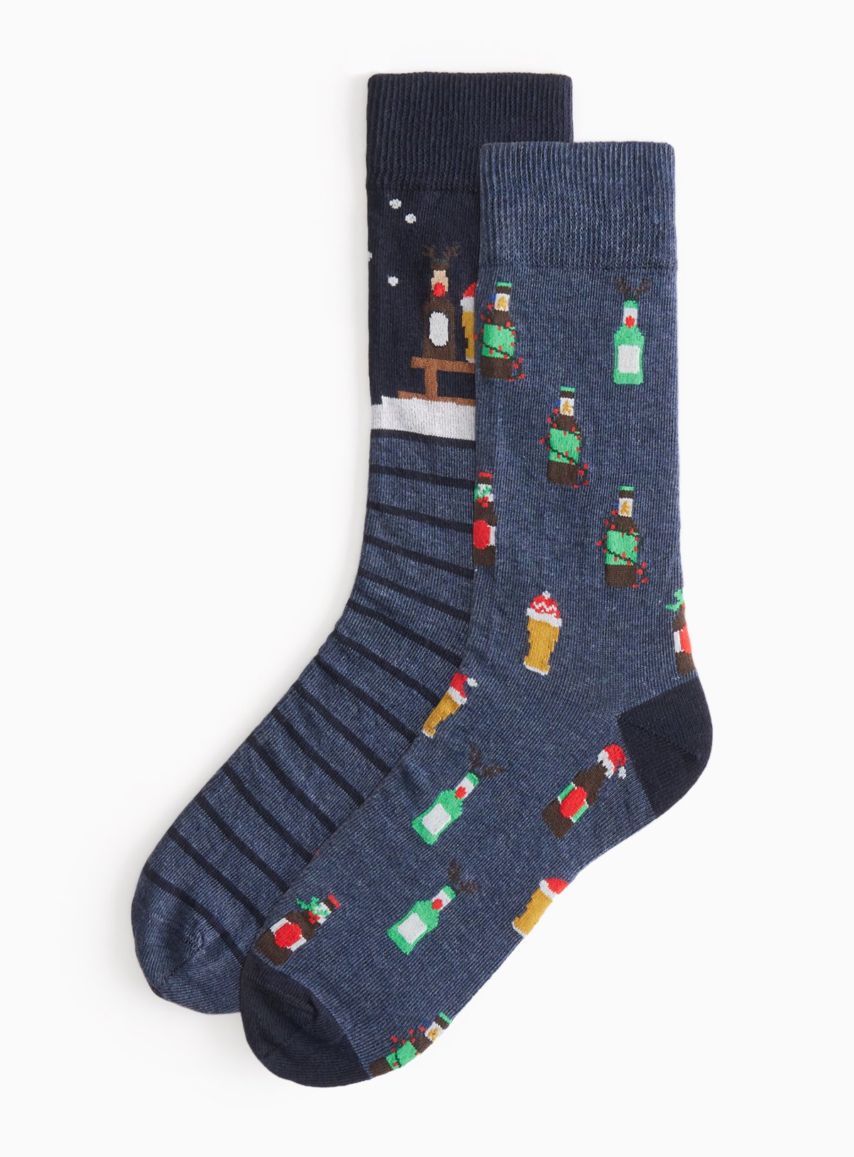 Christmas Beers Print Ankle Socks 2 Pack 