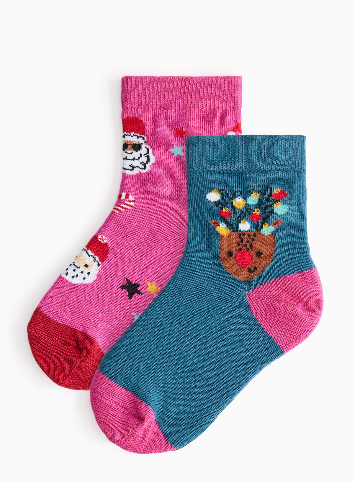 Matching Family Kids' Christmas Ankle Socks 2 Pack 