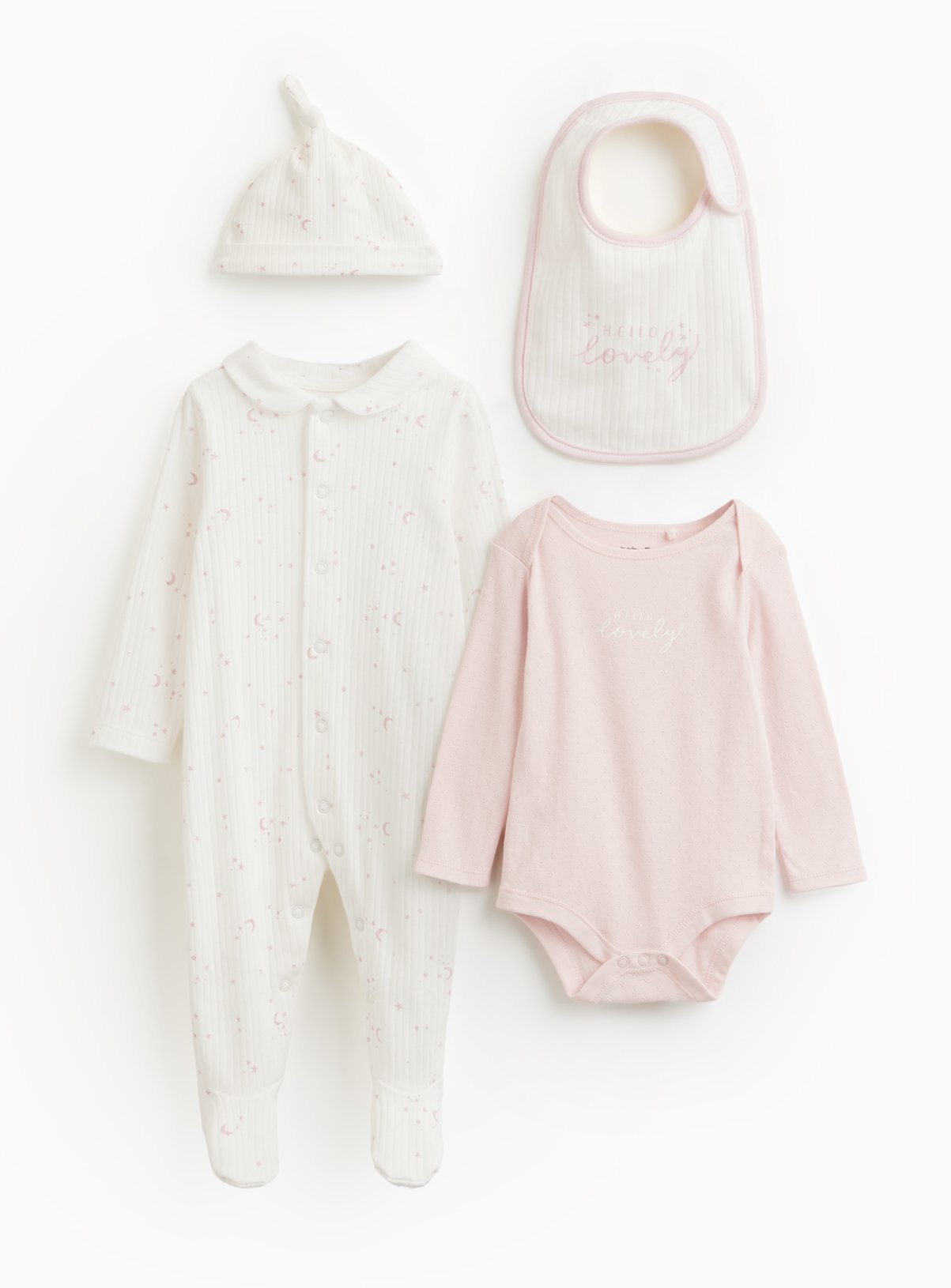 Stars & Moons Printed 4-Piece Starter Set Tiny Baby