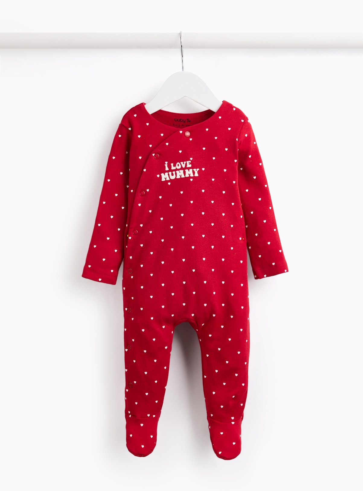 Valentines I Love My Mummy Red Sleepsuit 